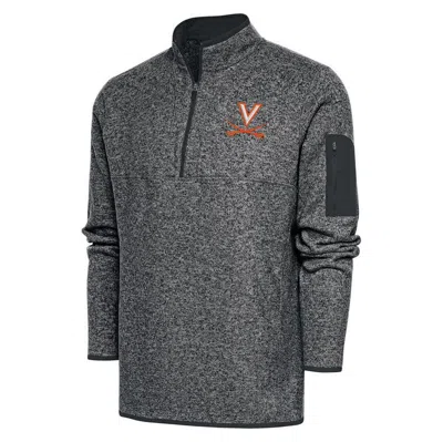 Antigua Heathered Charcoal Virginia Cavaliers Fortune 1/2-zip Pullover Sweater