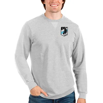 Antigua Heathered Gray Minnesota United Fc Reward Crewneck Pullover Sweatshirt