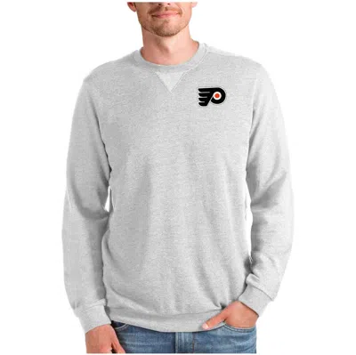 Antigua Heathered Gray Philadelphia Flyers Reward Crewneck Pullover Sweatshirt