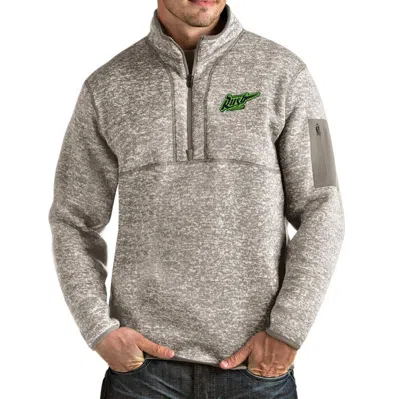 Antigua Heathered Gray Saskatchewan Rush Fortune Half-zip Pullover Jacket In Oatmeal