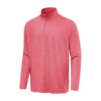 Antigua Hunk 1/4 Zip Mens Lightweight Track Jacket In Red