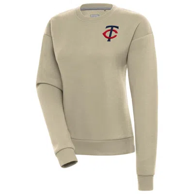 Antigua Khaki Minnesota Twins Victory Pullover Sweatshirt