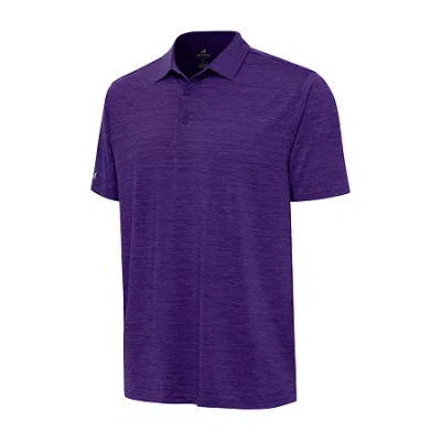Antigua Layout Mens Classic Fit Short Sleeve Polo Shirt In Purple