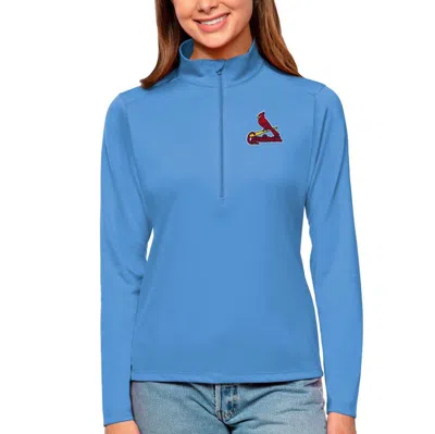 Antigua Light Blue St. Louis Cardinals Tribute Quarter-zip Pullover Top