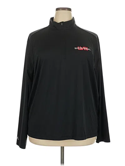 Pre-owned Antigua Long Sleeve Polo Shirt In Black