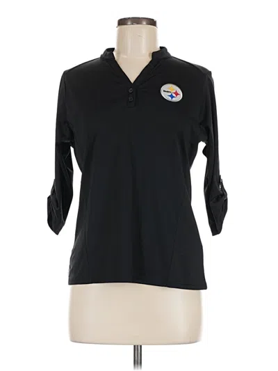Pre-owned Antigua Long Sleeve Polo Shirt In Black