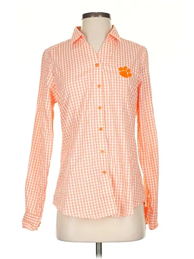 Pre-owned Antigua Long Sleeve Polo Shirt In Orange