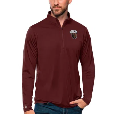 Antigua Maroon Montana Grizzlies Tribute Quarter-zip Top