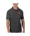 Antigua Men's Anthracite Rutgers Scarlet Knights Legacy Pique Polo Shirt In Black
