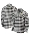 ANTIGUA MEN'S ANTIGUA BLACK AND GRAY PITTSBURGH PENGUINS EASE PLAID BUTTON-UP LONG SLEEVE SHIRT