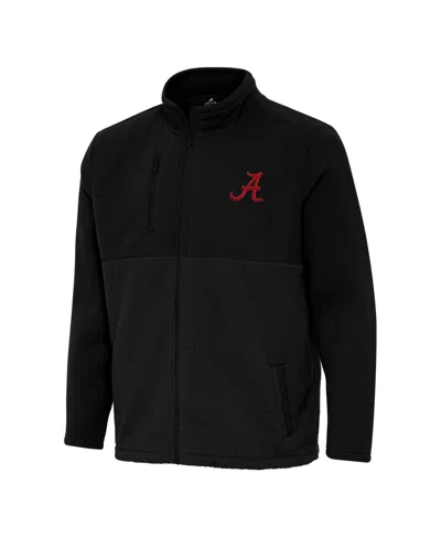 Antigua Men's Black Alabama Crimson Tide Daily Fused Full-zip Jacket
