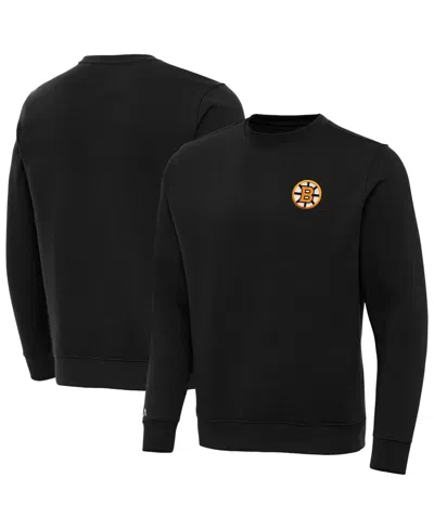 Antigua Men's Black Boston Bruins Victory Pullover Sweatshirt