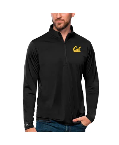 Antigua Men's Black Cal Bears Tribute Quarter-zip Top