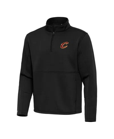 Antigua Men's Black Cleveland Cavaliers Twist Quarter-zip Pullover Top