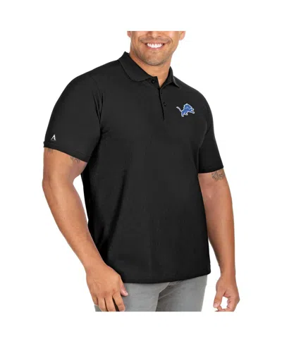 Antigua Men's Black Detroit Lions Big Tall Legacy Pique Polo Shirt