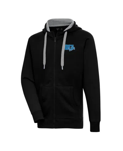 Antigua Men's Black Detroit Lions Victory Full-zip Hoodie