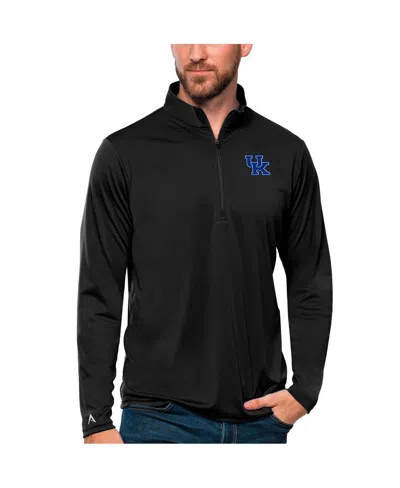 Antigua Men's Black Kentucky Wildcats Tribute Quarter-zip Top