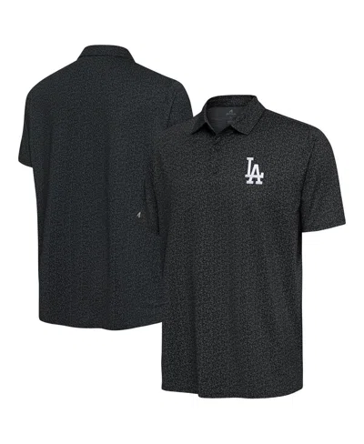 Antigua Men's Black Los Angeles Dodgers Blooming Polo Shirt