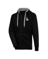Antigua Men's Black Los Angeles Dodgers Metallic Victory Full-zip Hoodie Jacket In Black