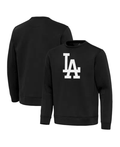 Antigua Men's Black Los Angeles Dodgers Relevant Lightweight Pullover Sweatshirt