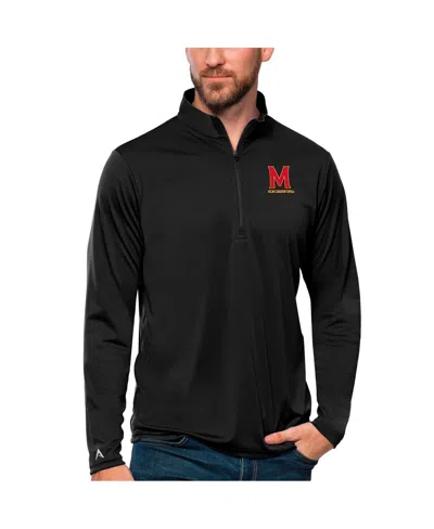 Antigua Men's Black Maryland Terrapins Tribute Quarter-zip Top