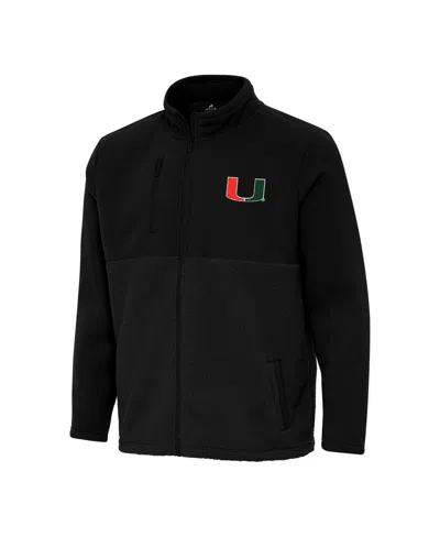 Antigua Men's Black Miami Hurricanes Daily Fused Full-zip Jacket