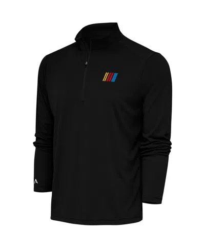Antigua Men's Black Nascar Tribute Quarter-zip Pullover Sweatshirt In Multi
