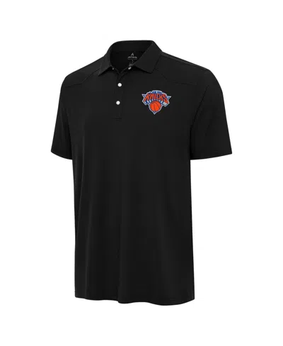 Antigua Men's Black New York Knicks Western Polo Shirt