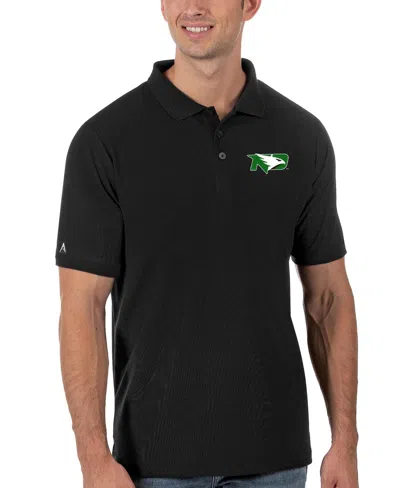 Antigua Men's Black North Dakota Legacy Pique Polo Shirt