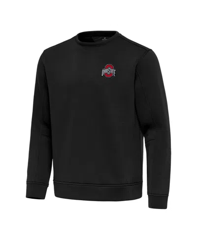 Antigua Men's Black Ohio State Buckeyes Relevant Lightweight Pullover Sweatshirt