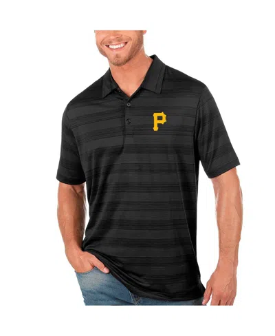 Antigua Men's Black Pittsburgh Pirates Compass Polo