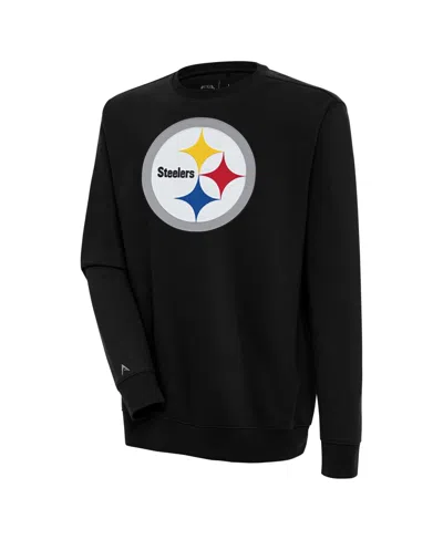 Antigua Men's Black Pittsburgh Steelers Victory Pullover Sweatshirt
