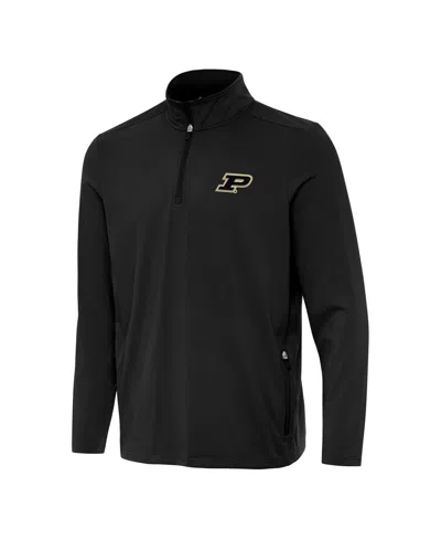 Antigua Men's Black Purdue Boilermakers Perilous Quarter-zip Sweatshirt