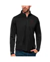 Antigua Men's Charcoal San Francisco Giants Tribute Quarter-zip Pullover Top In Black