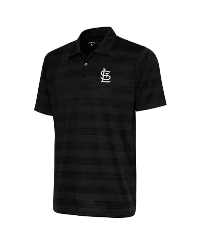 Antigua Men's Black St. Louis Cardinals Metallic Compass Polo