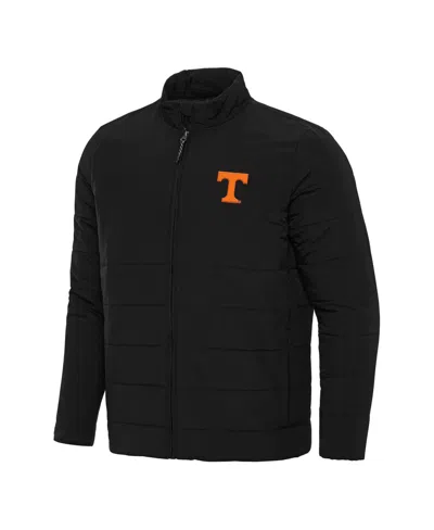 Antigua Men's Black Tennessee Volunteers Swelter Full-zip Puffer Jacket