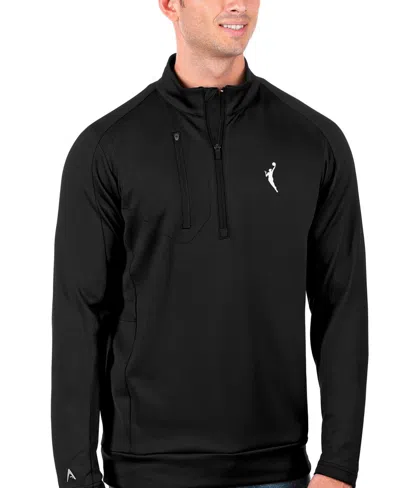 Antigua Men's Black Wnba Logowoman Generation Quarter-zip Pullover Sweatshirt