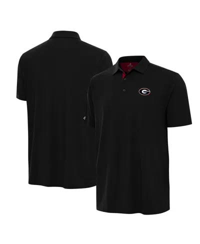 Antigua Men's Black/red Georgia Bulldogs Era Polo Shirt In Black,red