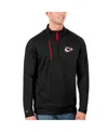 Antigua Men's Black/red Kansas City Chiefs Generation Quarter-zip Pullover Jacket In Black