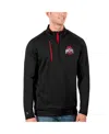 Antigua Men's Black/scarlet Ohio State Buckeyes Generation Half-zip Pullover Jacket In Black