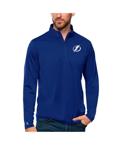 Antigua Men's Blue Tampa Bay Lightning Tribute Quarter-zip Pullover Sweatshirt
