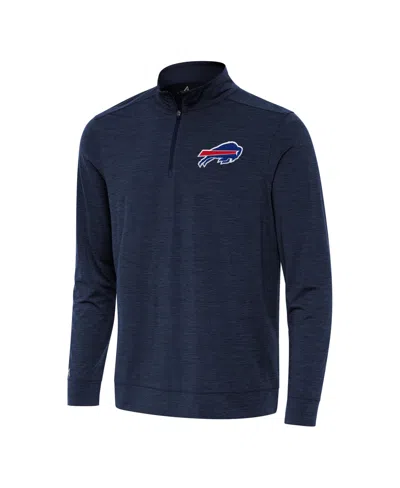 Antigua Men's Buffalo Bills Bright Quarter-zip Mock Neck Long-sleeve Sweatshirt In Blue