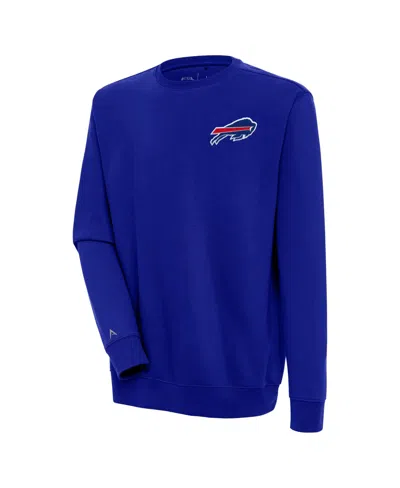 Antigua Men's Buffalo Bills Victory Brushed-back Fleece Pullover Sweatshirt In Blue