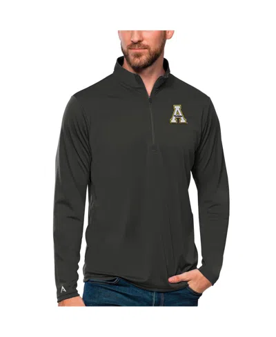 Antigua Men's Charcoal Appalachian State Mountaineers Tribute Quarter-zip Top