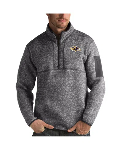 Antigua Men's Charcoal Baltimore Ravens Fortune Quarter-zip Pullover Jacket