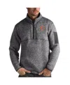 Antigua Men's Charcoal Chicago Bears Fortune Quarter-zip Pullover Jacket In Charcoal