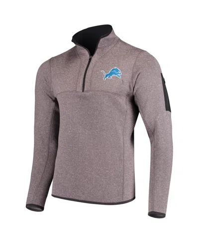 Antigua Men's Charcoal Detroit Lions Fortune Quarter-zip Pullover Jacket