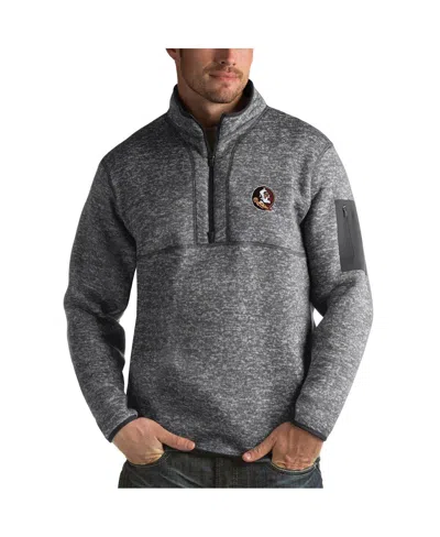 Antigua Men's Charcoal Florida State Seminoles Fortune Half-zip Sweatshirt