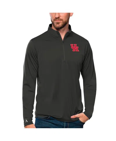 Antigua Men's Charcoal Houston Cougars Tribute Quarter-zip Top