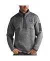 Antigua Men's Charcoal Indianapolis Colts Fortune Quarter-zip Pullover Jacket In Charcoal